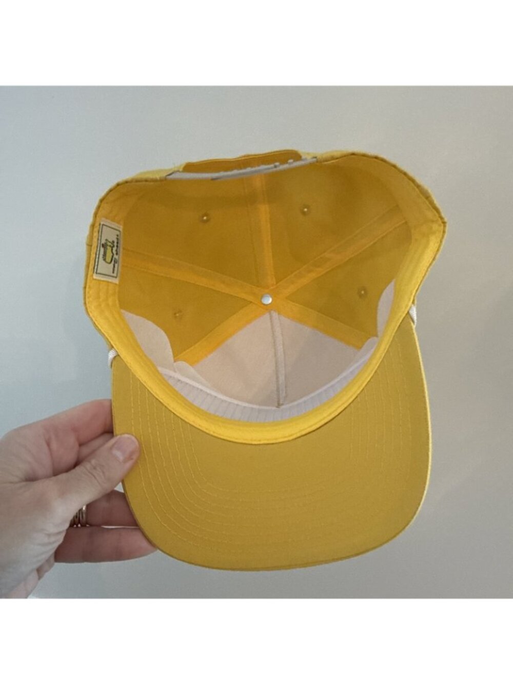 Masters Golf 2026 Hat SnapBack In Hand Patch Embroidered Mustard Yellow - Picture 5 of 7